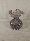 Rare Fenton Iridescent Factory Second Purple Beaded Melon Vase Unpainted