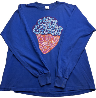 Vintage Ben And Jerry s peace love ice cream staff Shirt xL Single Stitch