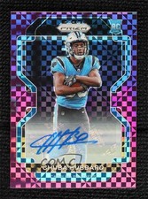 2021 Panini Prizm Rookie Purple Power 49/49 Chuba Hubbard #355 Auto j6a