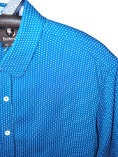 Buttercloth Icy Cotton Charted Territory Button Up Shirt Mens XL Blue Reg Fit