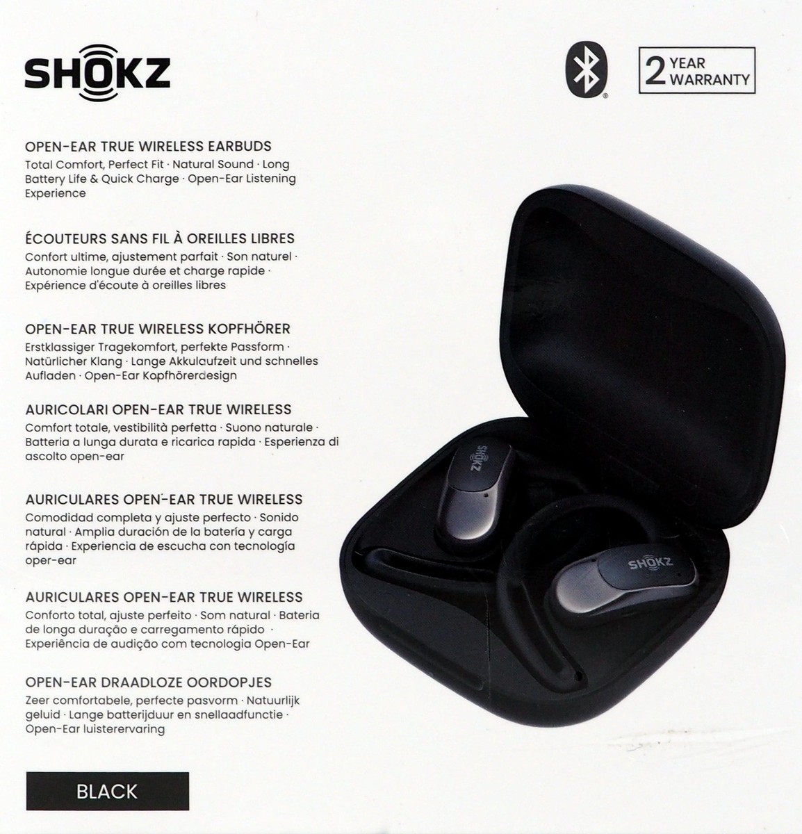 Shokz OpenFit Air Open-Ear True Wireless Earbuds, Black
