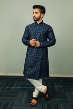 Indo Western Pathani Suit Kurta Pajama Ethnic Festive Fashion Party Wear For Men