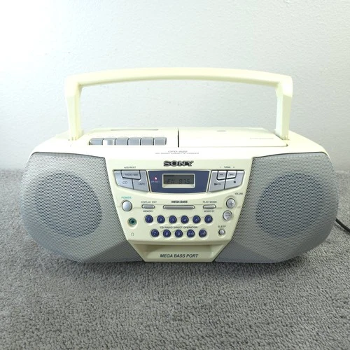 Sony CFD-S22 CD AM/FM Radio Cassette Recorder Mega Bass Vintage Boombox  Works