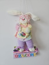 Spring/ Easter hanging BUNNY Welcome Sign