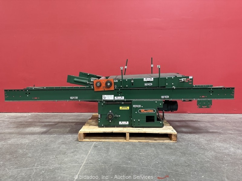 Rapistan 25" Industrial Belt Over Roller Feed Conveyor System 460V bidadoo