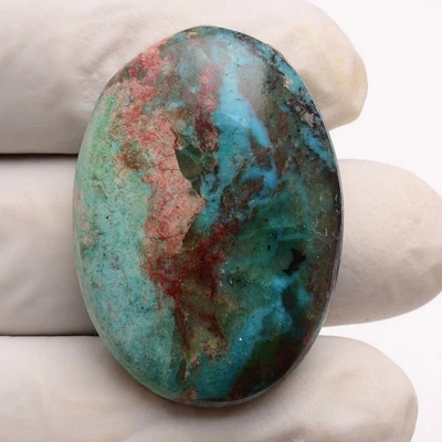 87.00 Cts Natürlich Tibbet Türkis 38mmx27mm Oval Cabochon Unbehandelt Edelstein - Bild 1 von 4