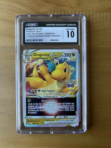 Dragonite VSTAR Pokémon GO Deck Holder SWSH236 Black Star Promo Holo CGC 10