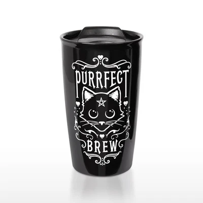 Alchemy Gothic Purrfect Brew: Travel Mug -Brand New