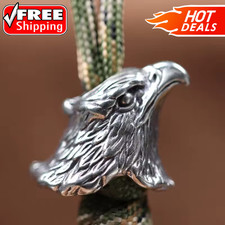 Brass American Eagle EDC Lanyard USA Paracord Knife Beads DIY Pendant Keychain