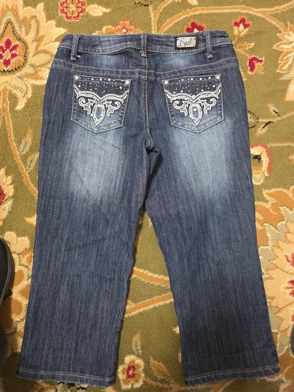 Ladies Sz 6P Sequined Cargo Jeans SHARP!!