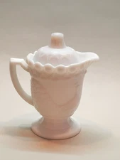 Milk Glass - Peacock Lidded Pitcher