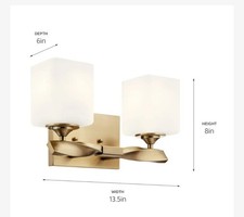 KICHLER 5501CPZ, Marette, 13.5" 2  Light Vanity Light, Champagne Bronze