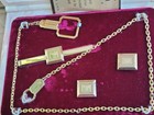 Vintage NOS Hickok Gold Filled WATCHCHAIN,Tie Clip, & Cufflink SET 1/40TH 10 RGP — photo 3