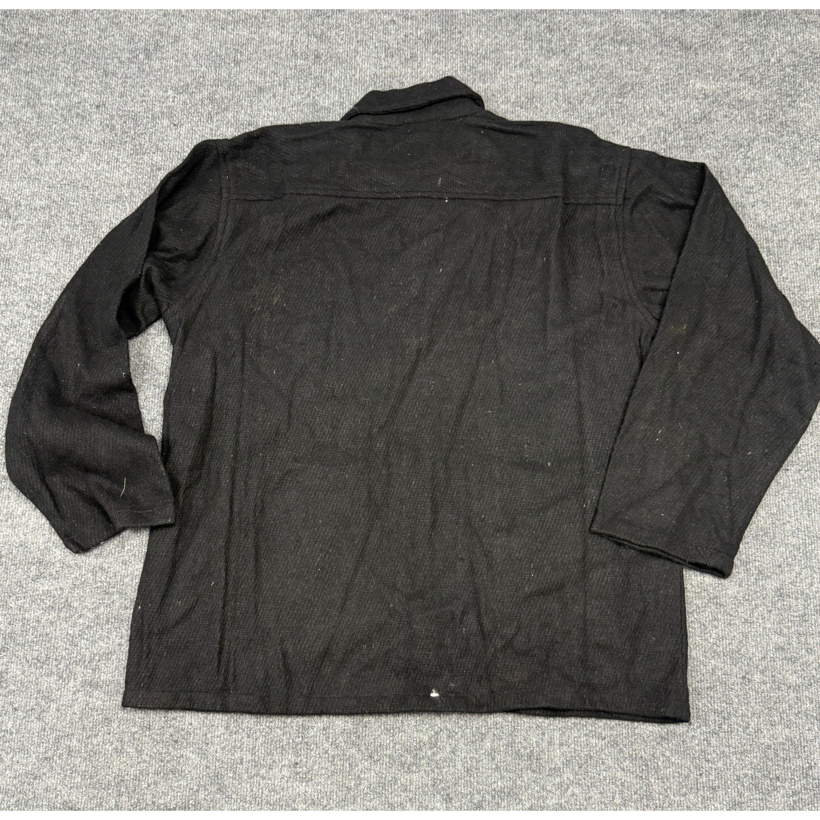 SAHIB OF 1940 Black Wool Blend Zip Up Jacket Mens Size XL Long Sleeve