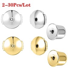 2-30Pcs/lot Surgical Steel Screw Earring Back Round Replacement Thread Accessory