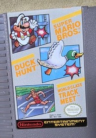 Super Mario Bros Duck Hunt & World Class Track Meet W/Zapper - NES 1985 Nintendo
