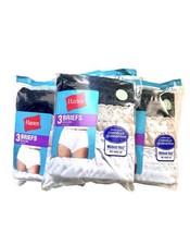 HANES Size 12 White Shiny Semi Sheer Nylon Brief Leg Panties Vintage 9 Pair