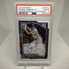 2024 Bowman George Lombard Jr. Chrome Auto 1st Prospect #CPA-GLO Yankees PSA 10