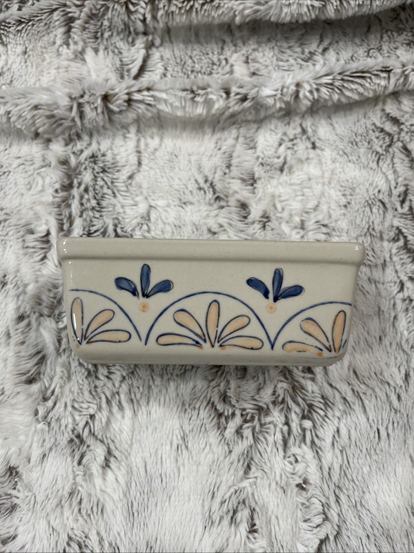Nantucket Mini Loaf Bread Pan Baking Ceramic Stoneware Handpainted