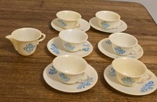 13 Vtg Child's Toy Plastic Corning Ware Cornflower Play Dishes Tea Cups,Saucers