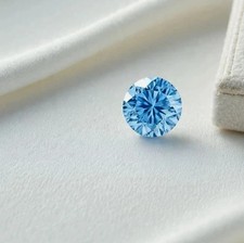Natural Blue Color 1 CT Beauty Round Cut Lab Grown Loose Diamond VVS1 Certified