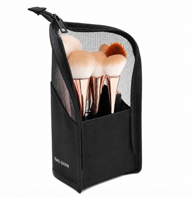 Travel Makeup Brush Holder Clear Waterproof Stand Up Cosmetic Organizer Pouch