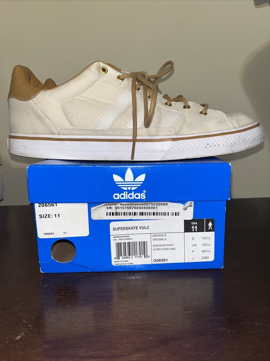 Adidas Vulc Men's Skateboarding Shoes Athletic Tan & White