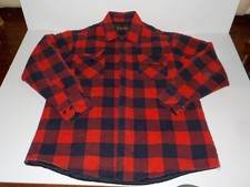 Grizzly Mountain Lined Flannel Red Navy Plaid Shirt Men  s Size LARGE