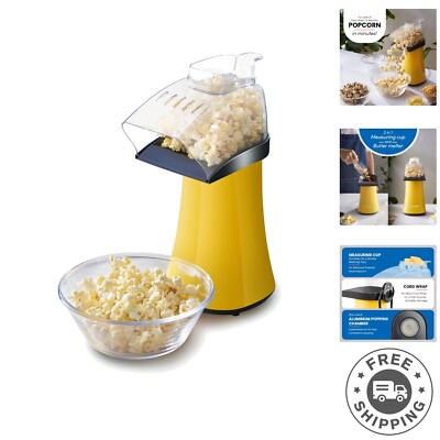 Quick Hot Air Popcorn Machine - Pop 4 Quarts in Under 3 Minutes,  Approved