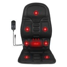 8 Mode Massage Seat Cushion with Heated Back Neck Massager Chair for Home & Car