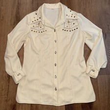 Vtg 60s 70s Jacket Leisure Suit Hippie Disco Rockabilly Soul Train Womens Medium