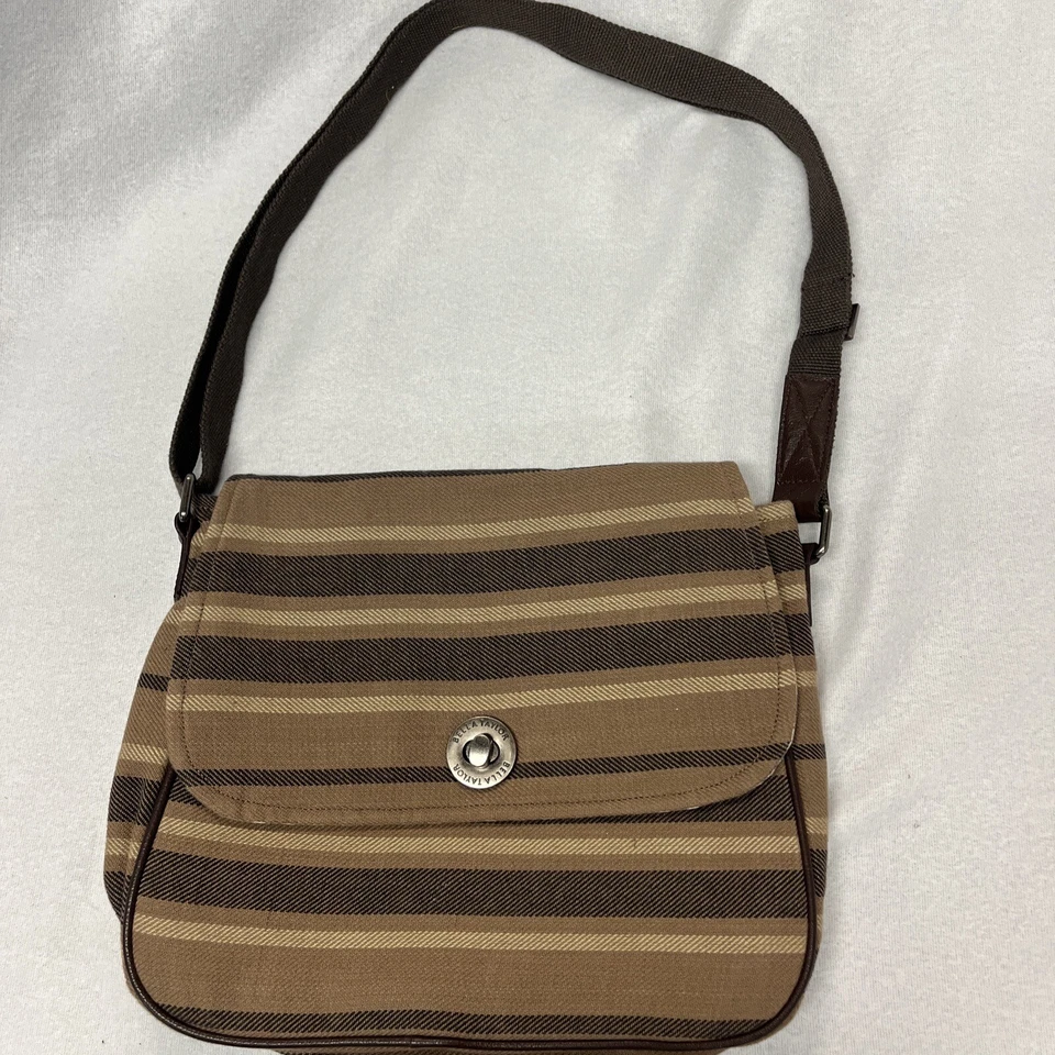 Cartera Bandolera Bella Taylor Tonos De Marrón 10 X 12 Correa Ajustable Foto 2 de 4