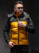 Weste Bodywarmer Steppweste Kapuze Motiv Übergangs Zip Herren Mix BOLF Ärmellos