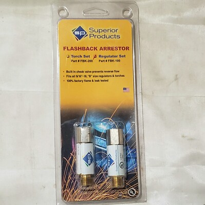#ad #ad Superior Products FBK 200 Flashback Arrestor Set Torch Oxygen Fuel Check Valve $37.95