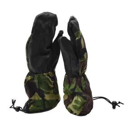 Original britische Militär Fäustlinge Leder Handflächengriff DPM Camouflage Ripstop Handschuhe