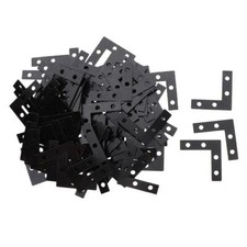 100 St&uuml;cke Schwarz L Form Flache Eckplatte Winkel Klammerhalterung F&uuml;r