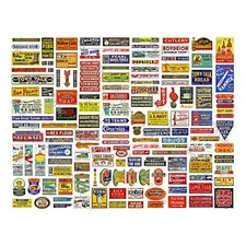 Model Train Signs, HO-Scale, Multi-Scale Advertising Signs, 1 STICKER SHEET