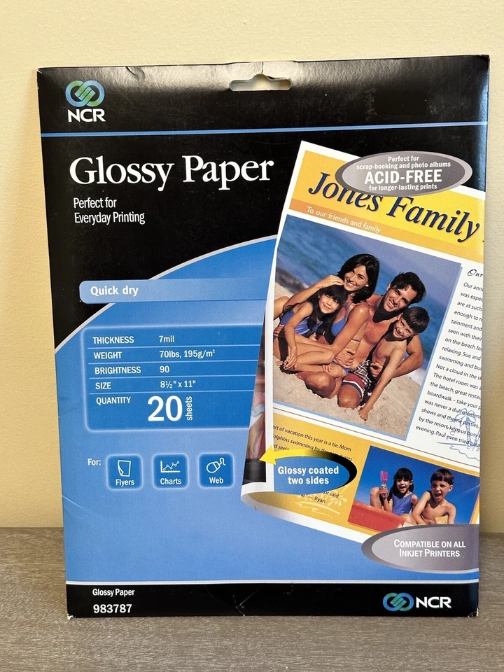 White Cap 8.5 x 11 Premium Glossy Inkjet Photo Paper 20 Sheets Sealed NEW - Image 4 of 4