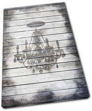 Chandelier Shabby Chic Vintage SINGLE CANVAS WALL ART Picture Print