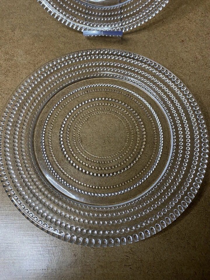 Set of 2 Godinger Lumina Glass Salad Dessert Plates 7 1/4” Clear - Image 2 of 3