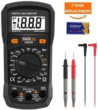TACKLIFE Multimeter DM03B Electrical Tester 2000 Counts Manual-Ranging Amp Volt 