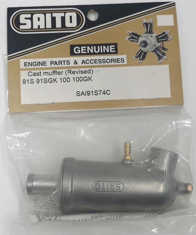 R/C Saito SAI91S74C Muffler Tuned pipe Exhaust 91SGK 100GK aircraft