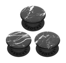 PopSockets PopMinis: Mini Grips for Phones  Tablets 3 Pack   Black Marble