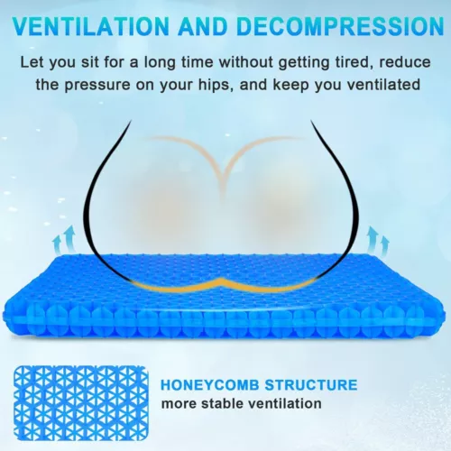 Double Layer Gel Honeycomb Seat Comfort Cooling Support Cushion Flex Pain Relief - Picture 4 of 15