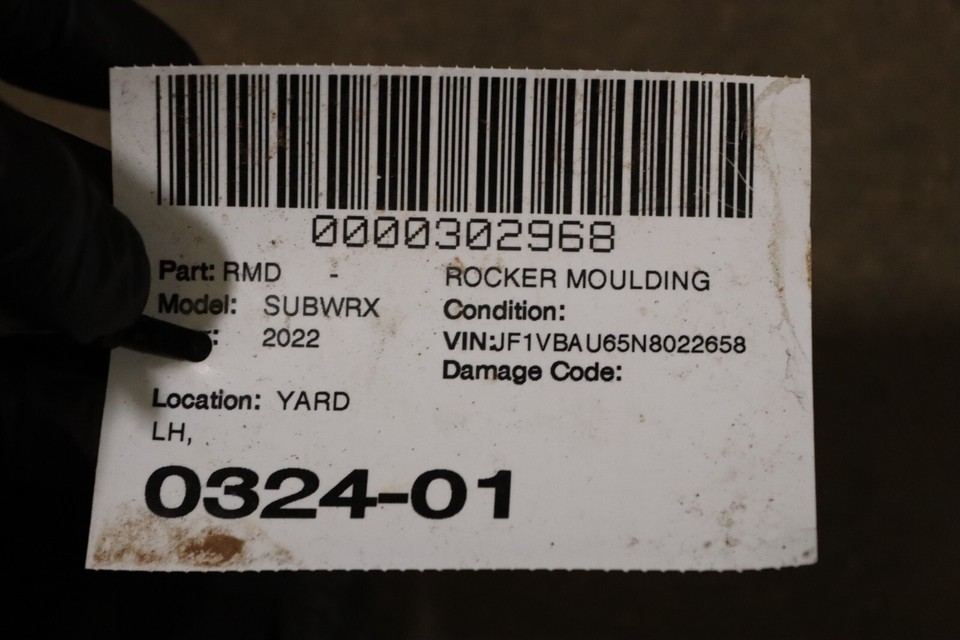 20222023 SUBARU WRX GT LEFT DRIVER SIDE ROCKER MOLDING PANEL SKIRT OEM