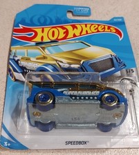 2017(2012) Hot Wheels SUPER CHROMES 3/5 Speedbox 22/250 Gold Blue FYG82