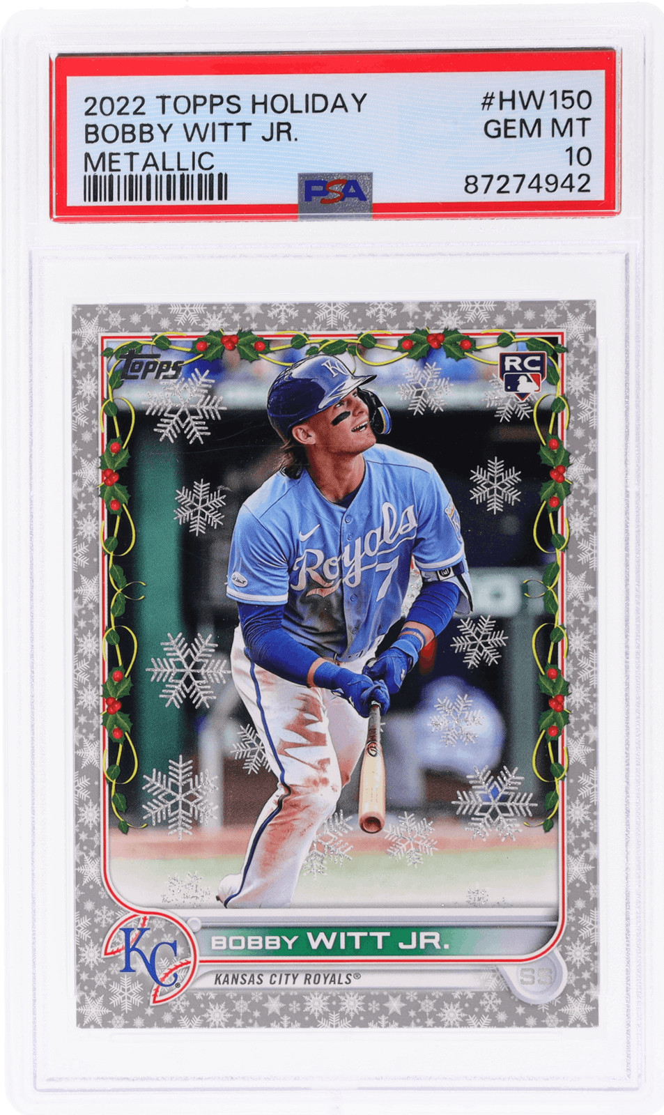 2022 Topps Holiday Bobby Witt Jr. Metallic #HW150 PSA 10