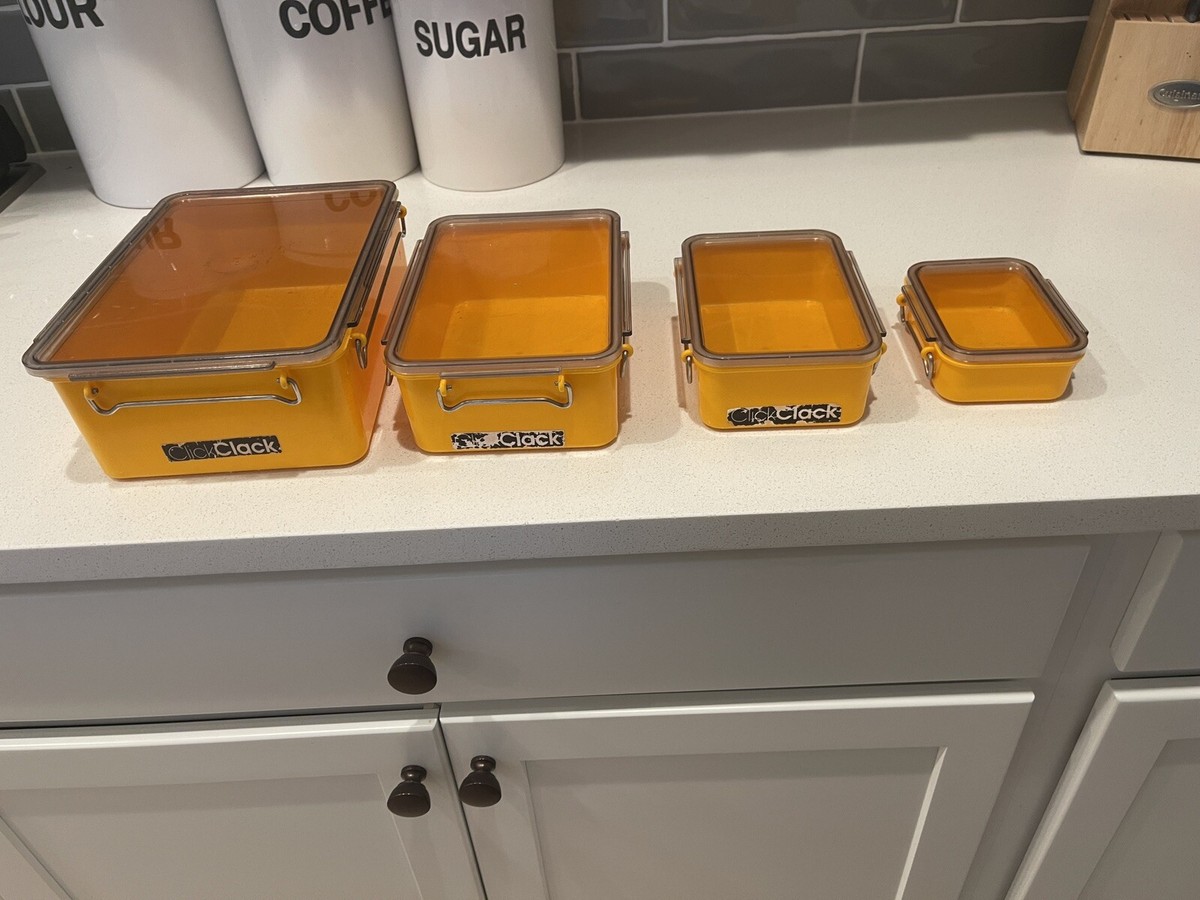 4 Click Clack 70's Harvest Gold Erik Kold of Denmark Food Storage