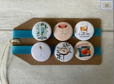 Cócteles y Mixología - Juego de Insignias de Pin de Botón - Bebida, Bar, Regalo Mojito, Cosmo