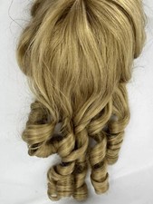 Vintage Doll Wig Long 13 1/2 IN Circ Artist Made Long Curls Bangs Blonde Wig